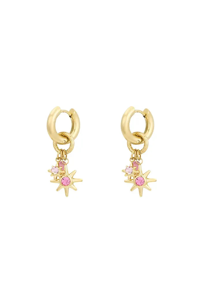 Pink starlight earring