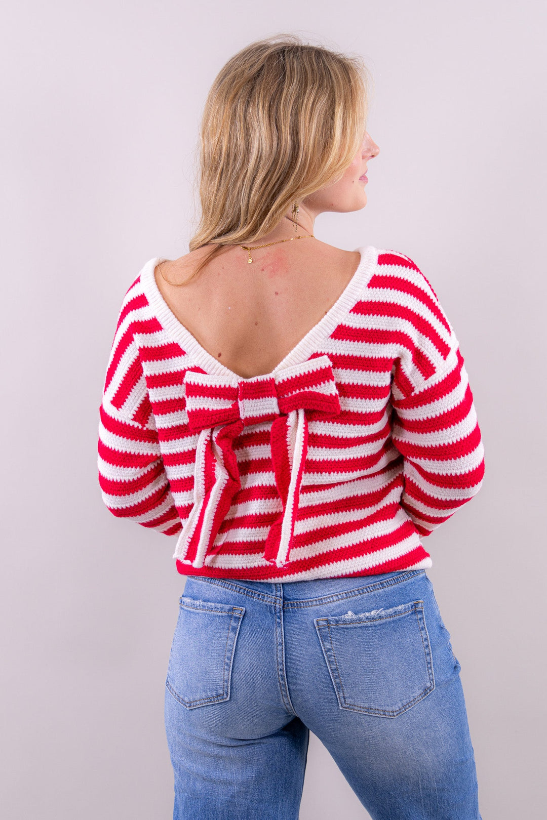 Madelon bow knit striped