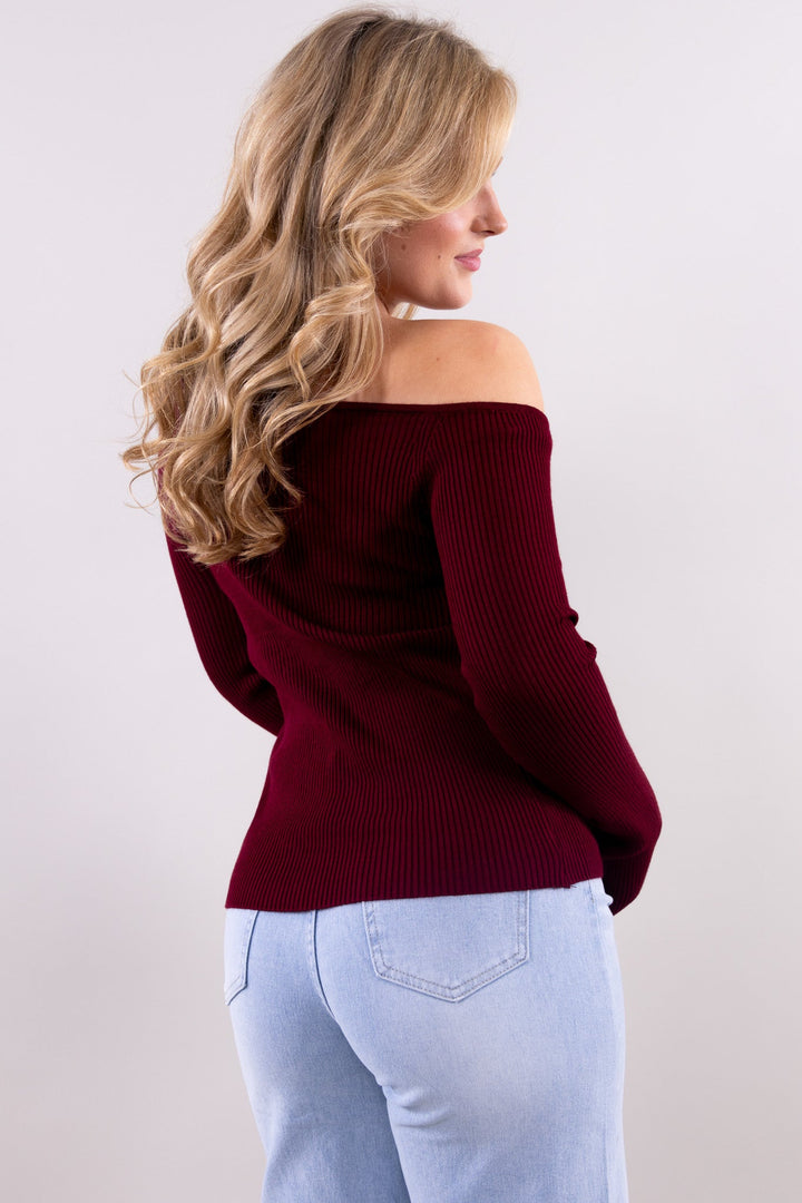 Hailey open shoulder top